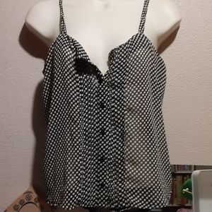 Polka dot/ lace tank